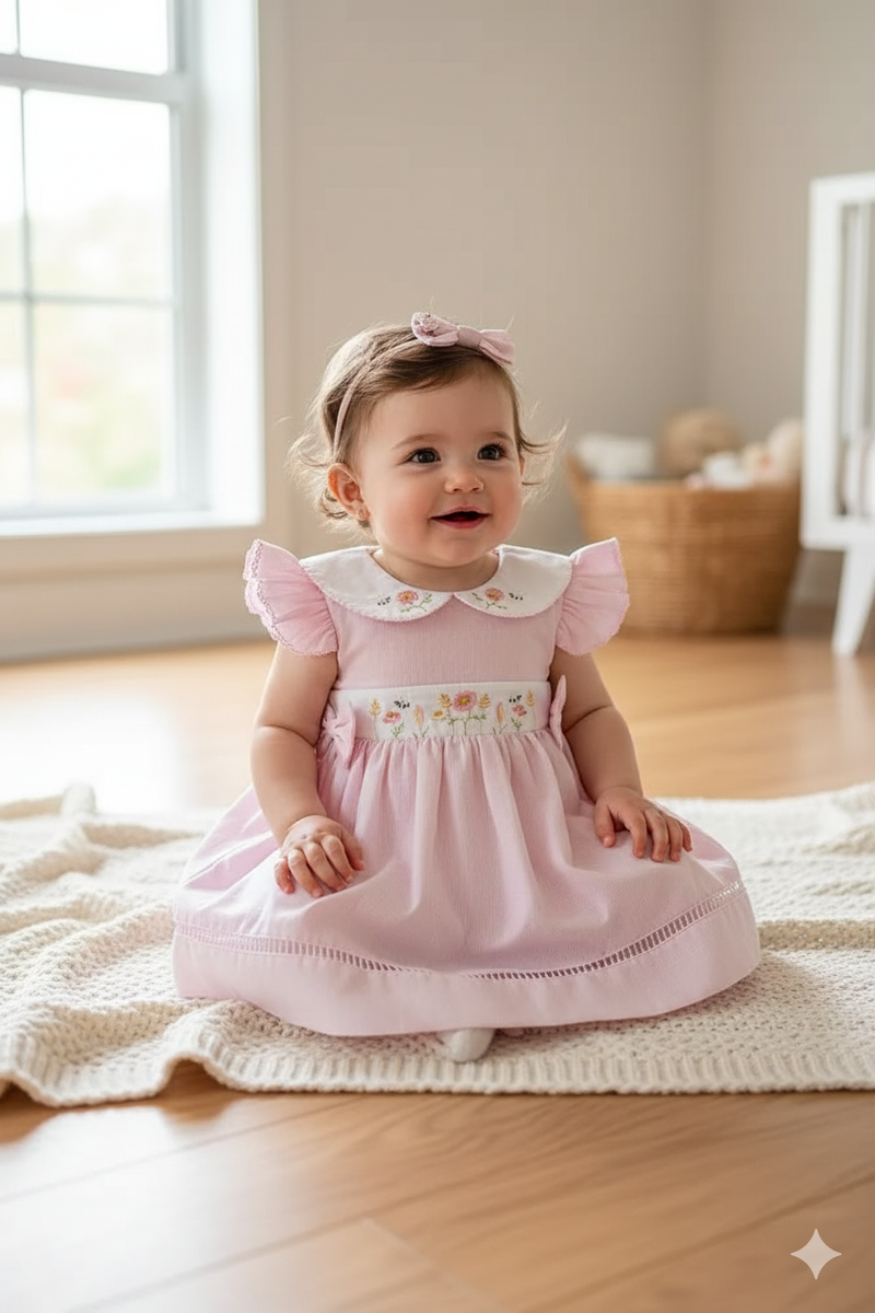 Vestido Bordado Rosa