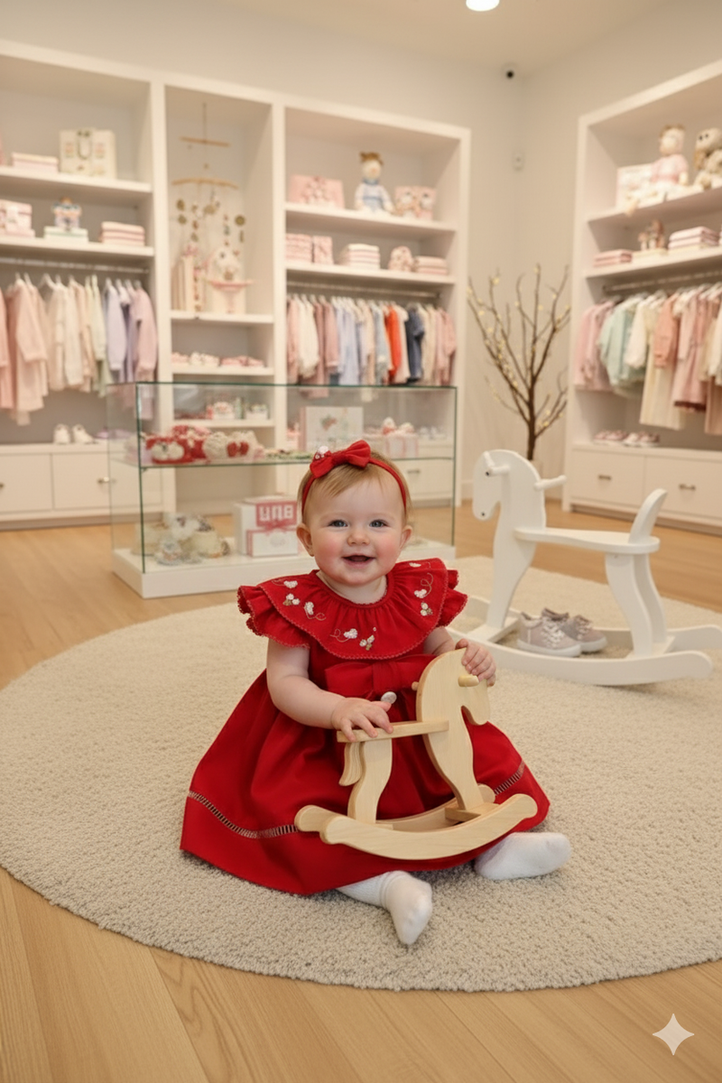 Vestido Premium Bordado  – Vermelho