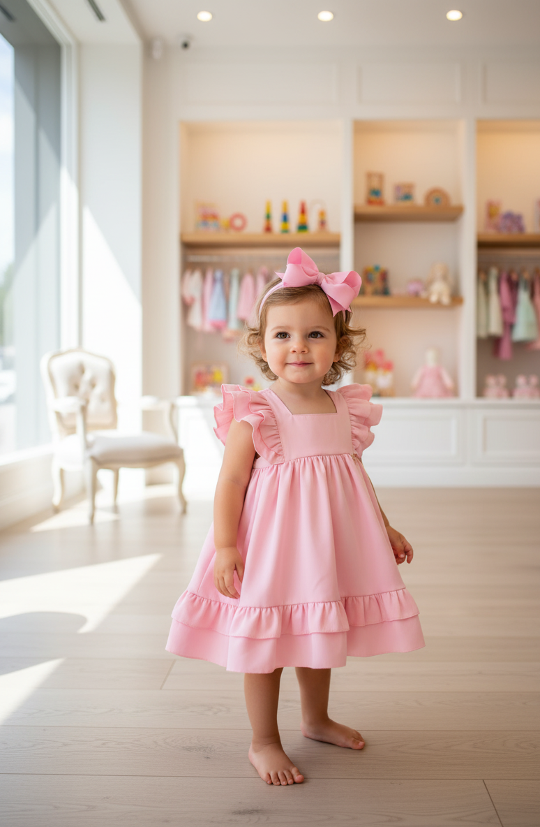 Vestido Luxo Rosa Bebê